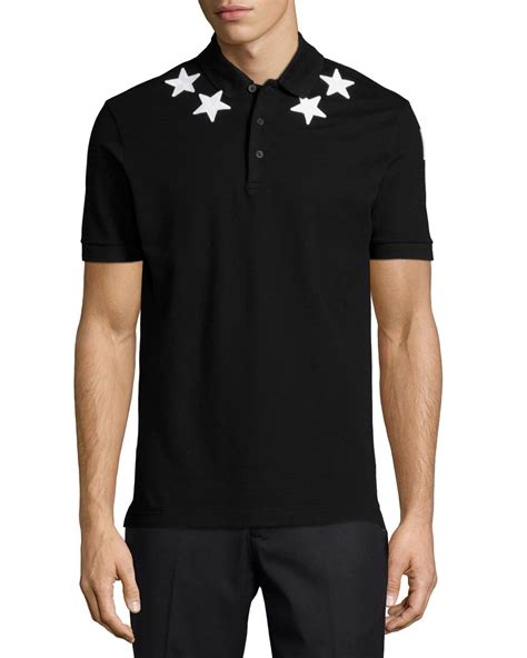 givenchy black star polo|givenchy star polo shirt.